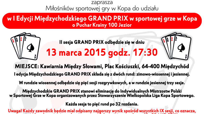 Ilustracja do artykułu II sesja Międzychodzkiego Grand Prix w sportowej grze w Kopa o Puchar Krainy 100 Jezio - 13 marca