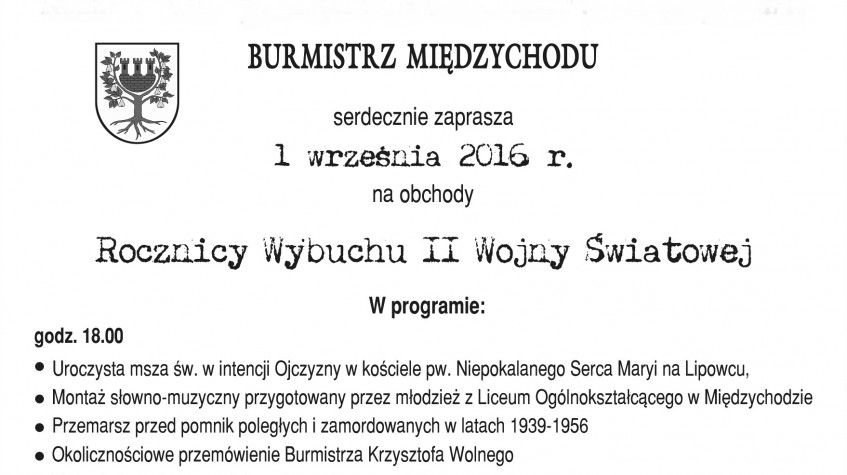 Ilustracja do artykułu Obchody Rocznicy Wybuchu II Wojny Światowej 