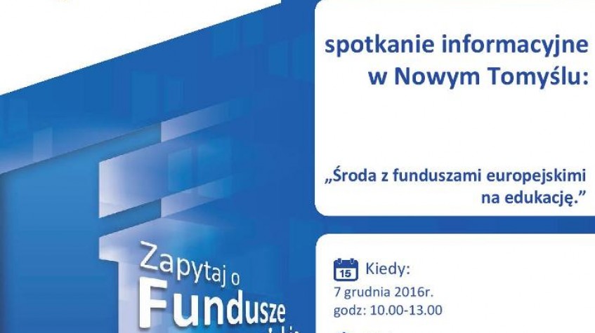 Ilustracja do artykułu Spotkanie informacyjne pt. 'Środa z funduszami europejskimi na edukację' - 7 grudnia