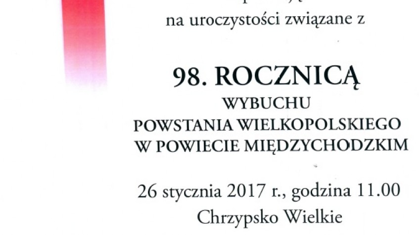 Ilustracja do artykułu 98. Rocznica Wybuchu Postania Wielkopolskiego w Powiecie Międzychodzkim - 26 stycznia