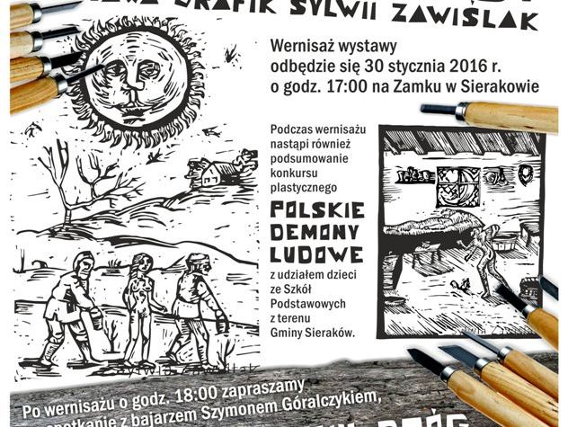 Ilustracja do artykułu POLSKIE DEMONY LUDOWE I KLECHDY, WYSTAWA GRAFIK SYLWII ZAWIŚLAK - 30 stycznia