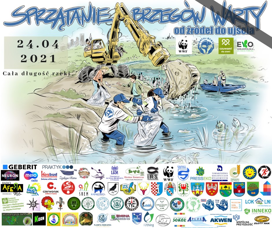 plakat VII Sprzątanie Brzegów Warty od źródeł do ujścia 2021