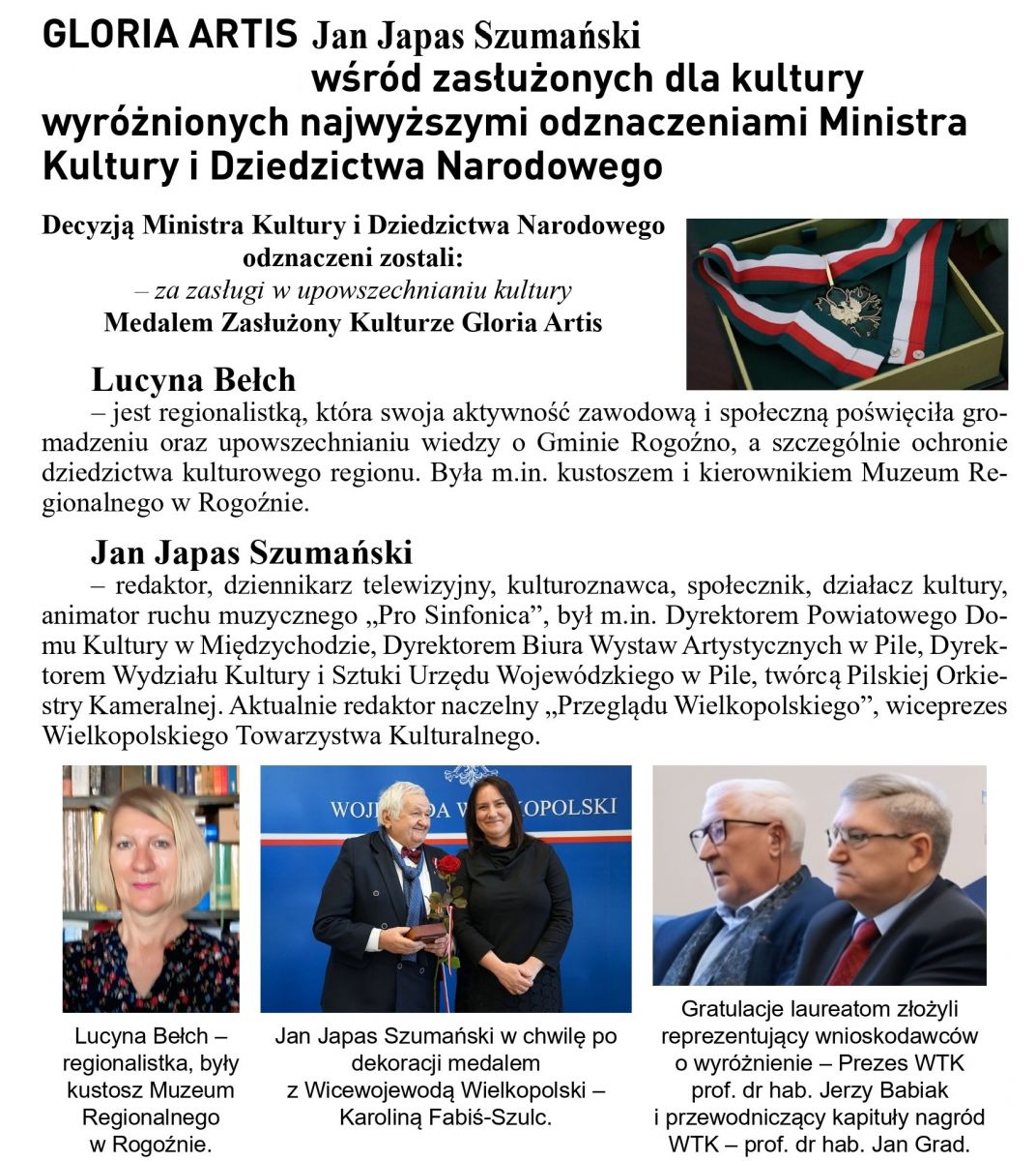 Jan Japas Szumański odznaczony przez Ministra Kultury