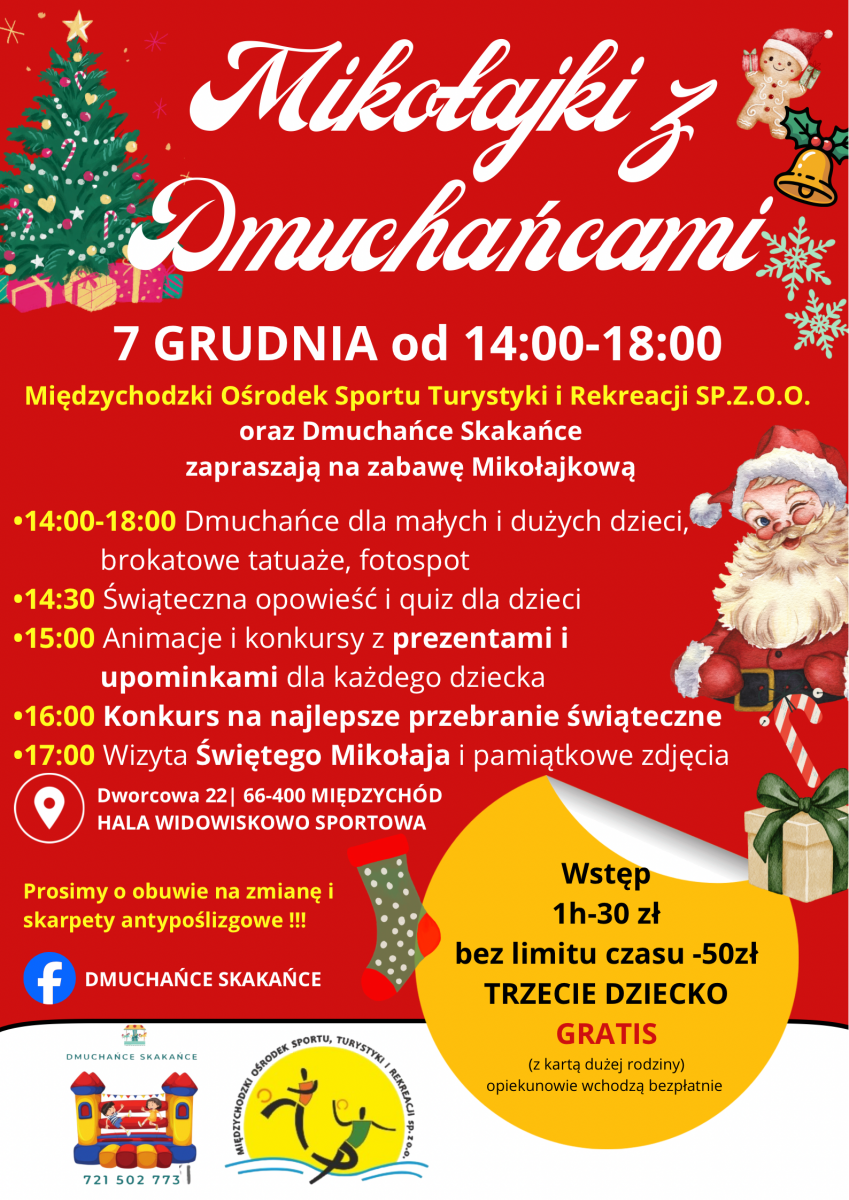 plakat Mikołajki z dmuchańcami