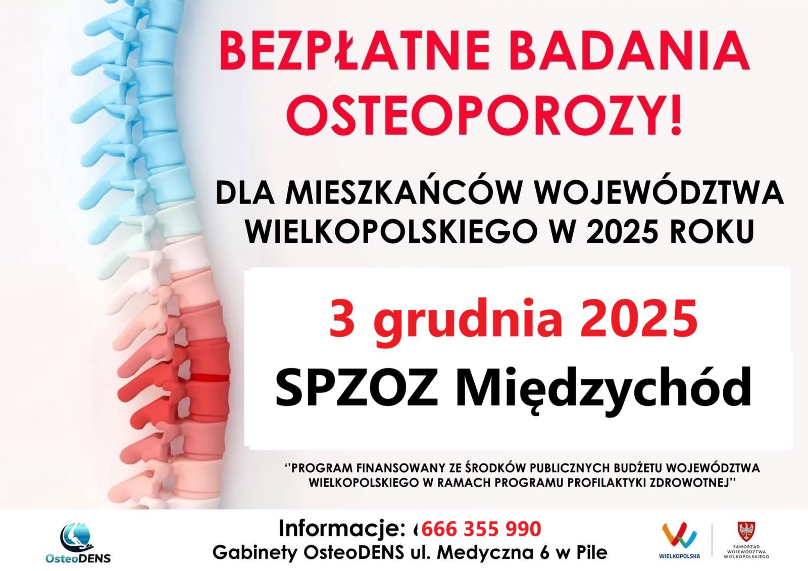 plakat badania osteoporozy 3 grudnia