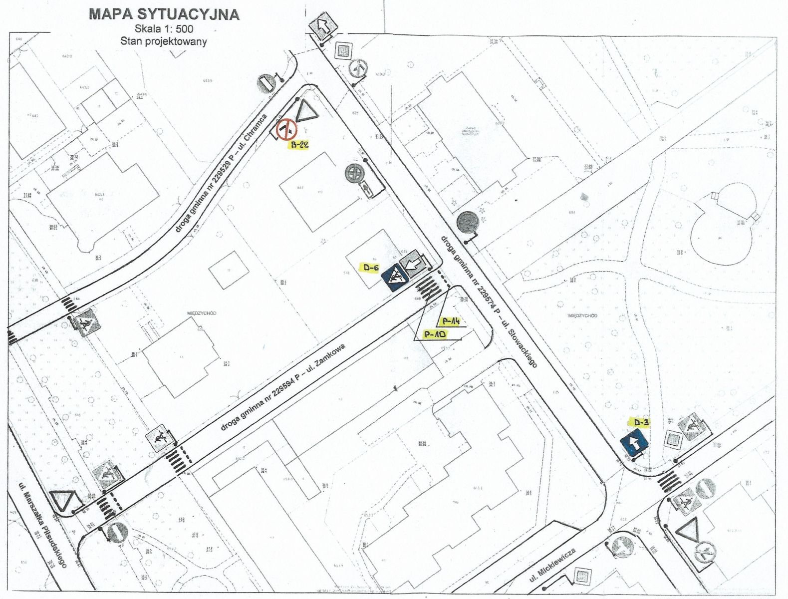 mapa sytuacyjna znaki