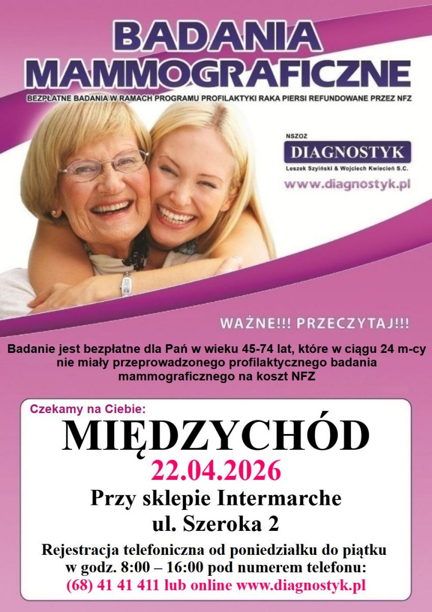 badania mammograficzne plakat
