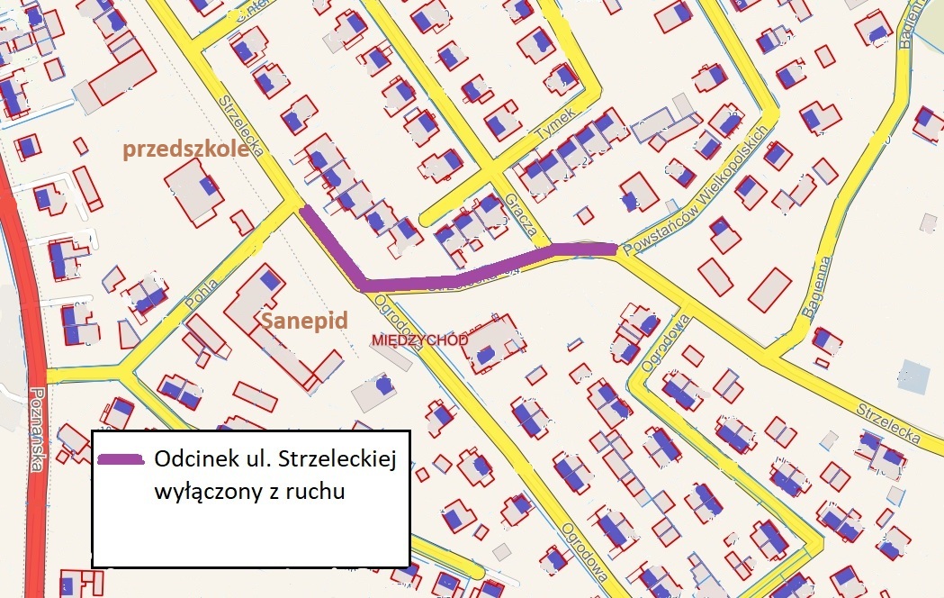 mapka zmiana objazdy