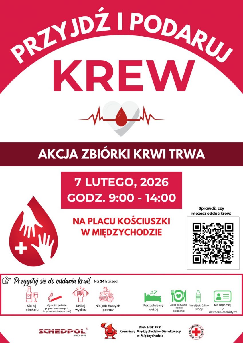 plakat krwiodawstwo 7 lutego