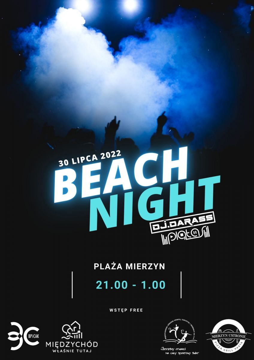 plakat na Beach Night na plaży w Mierzynie