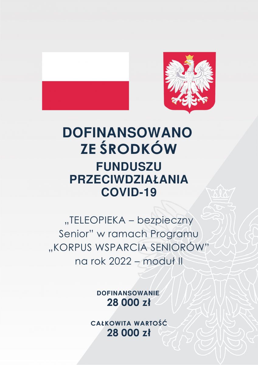 informacja o dofinansowaniu z godłem i flagą Polski