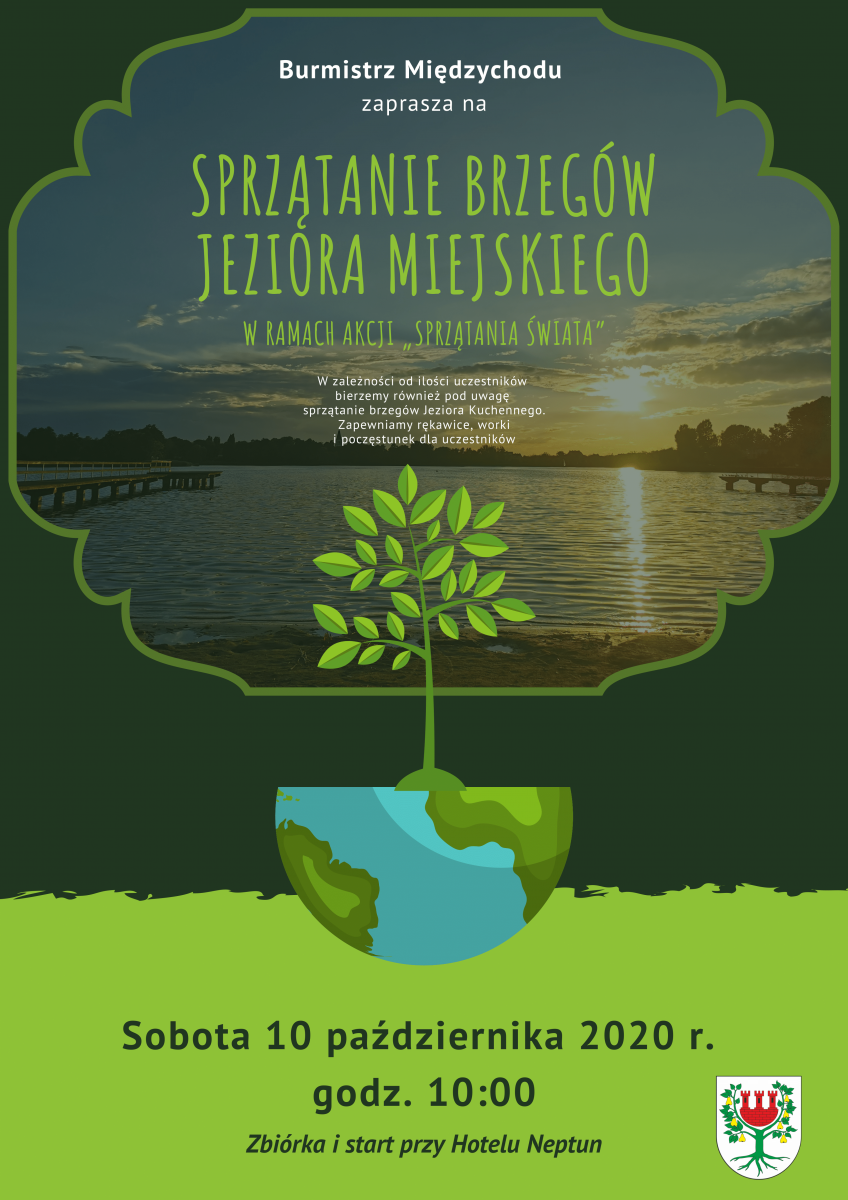 Plakat akcji Sprzątanie Brzegów Jeziora Miejskiego