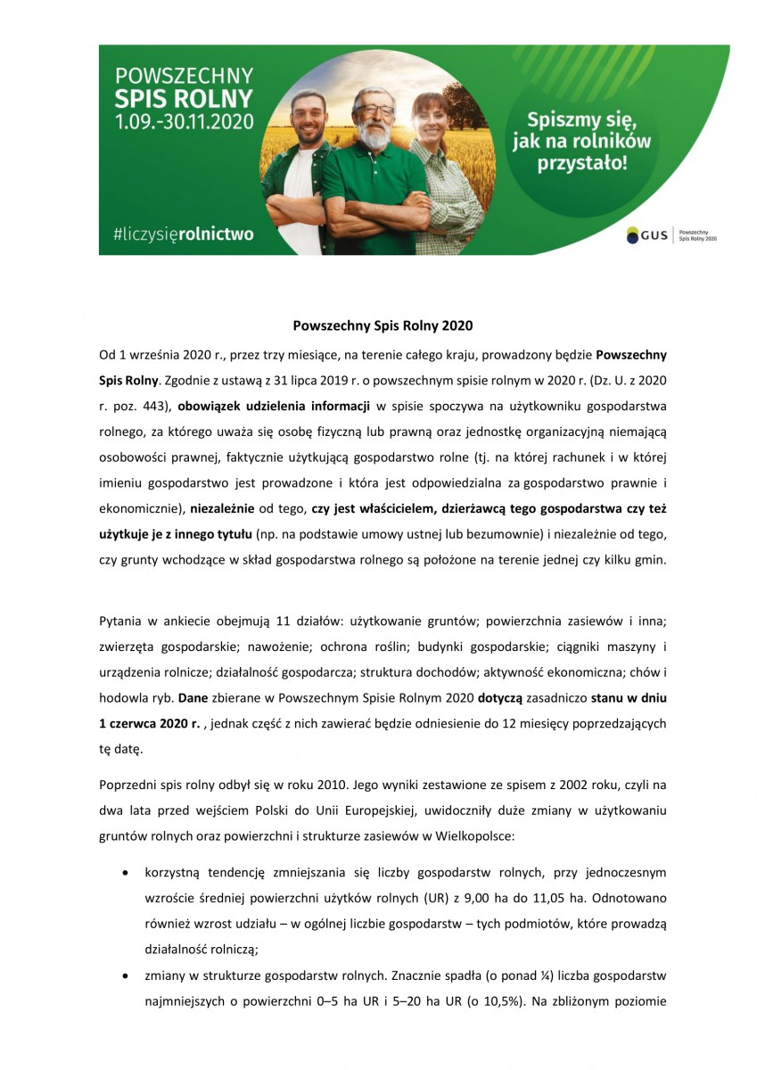 Powszechny Spis Rolny 2020