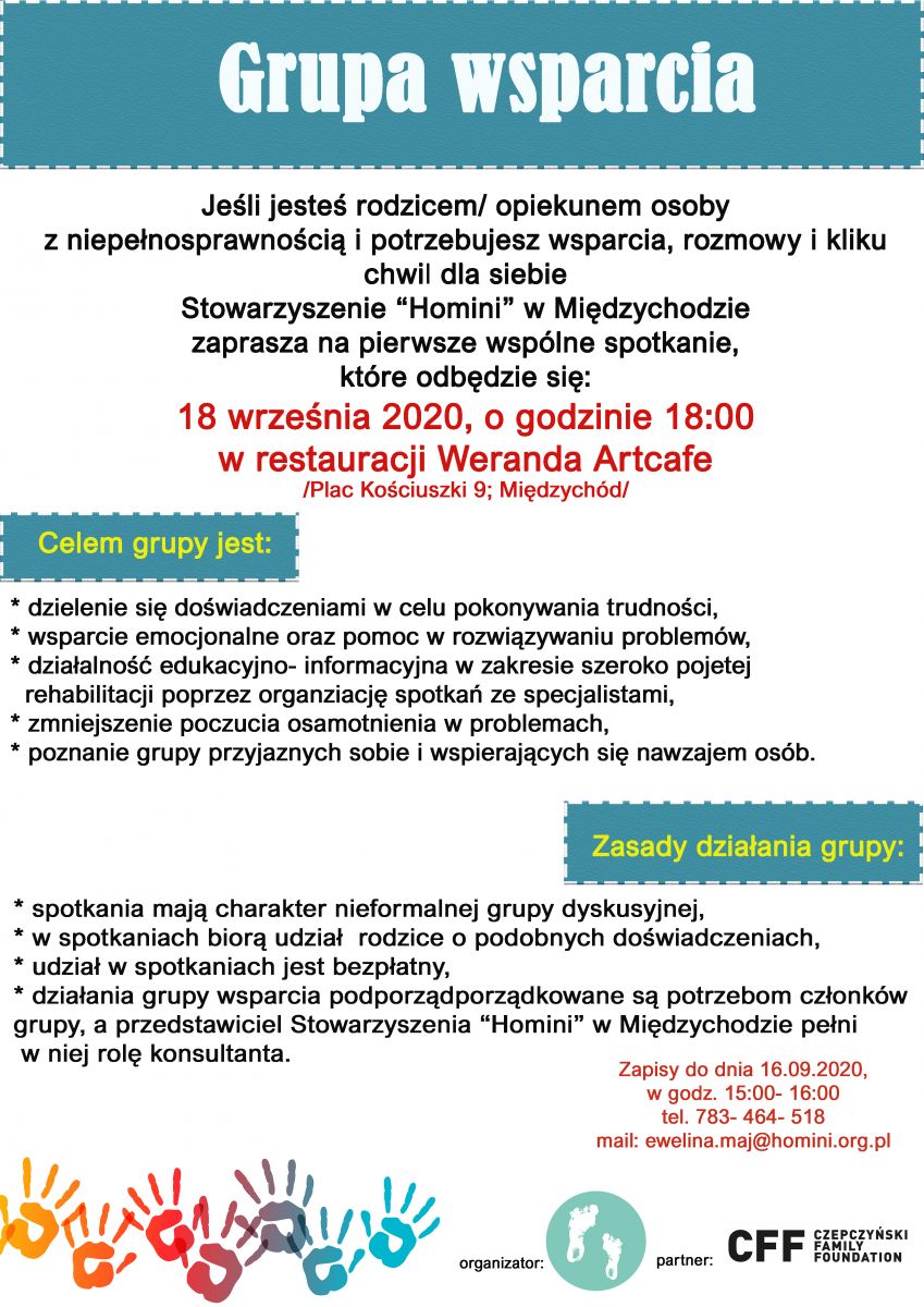 plakat - grupa wsparcia informacje