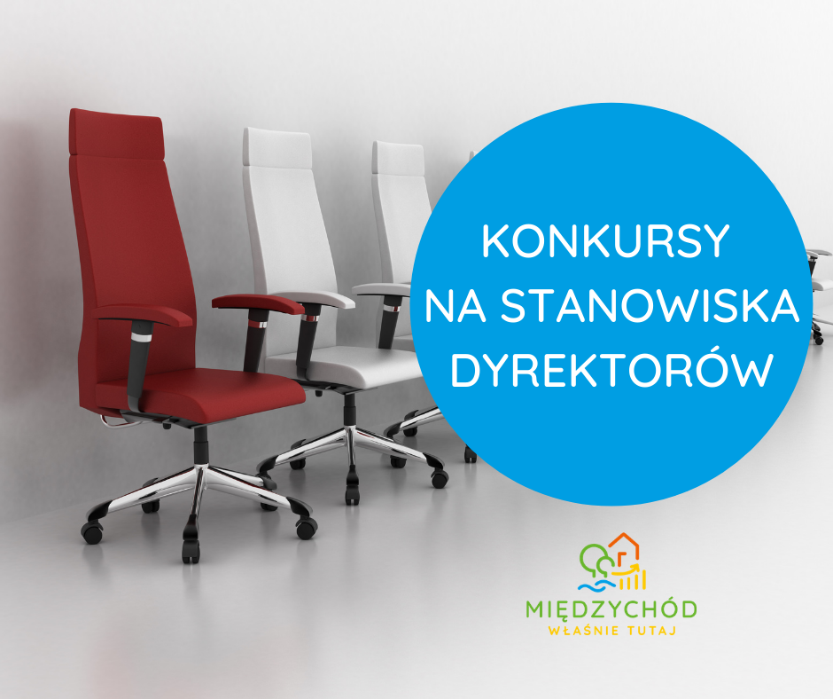 krzesła i napis "konkursy na stanowiska dyrektorów"