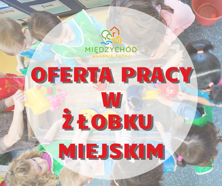 zdjęcie dzieci i napis "oferta pracy w żłobku miejskim"