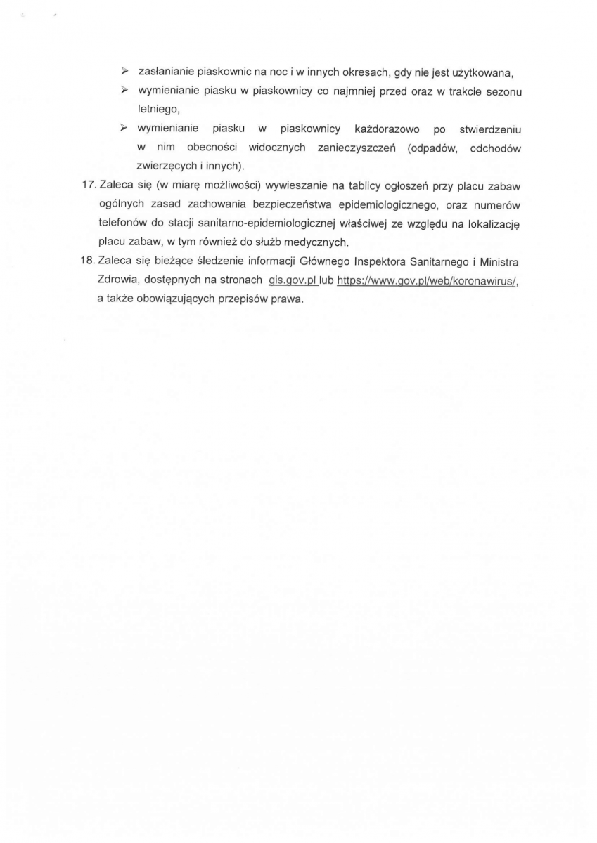 wytyczne dotyczące funkcjonowania placów zabaw w czasie pandemii
