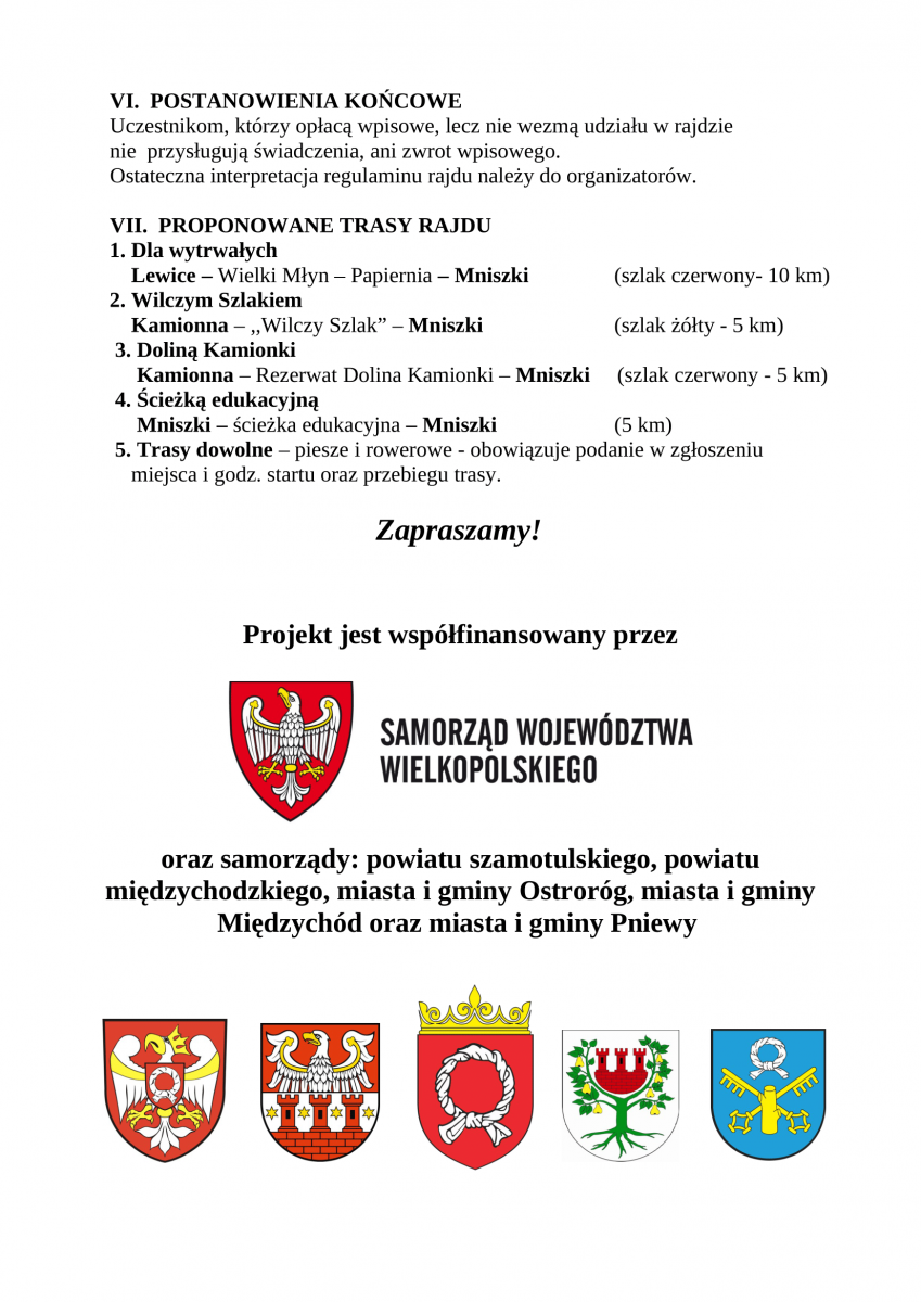 plakat z informacją o 5 Wiosenny Rajd Szlakami Powstania Wielkopolskiego