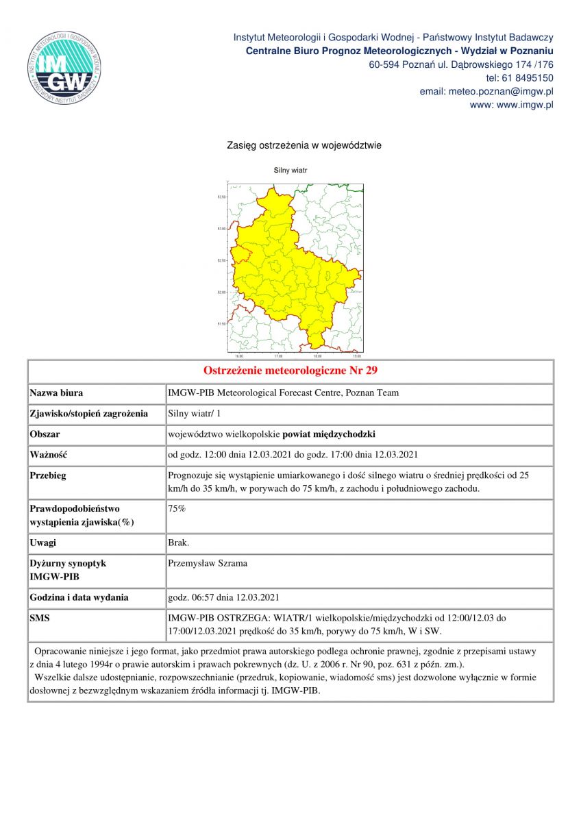 Ostrzeżenie meteorologiczne