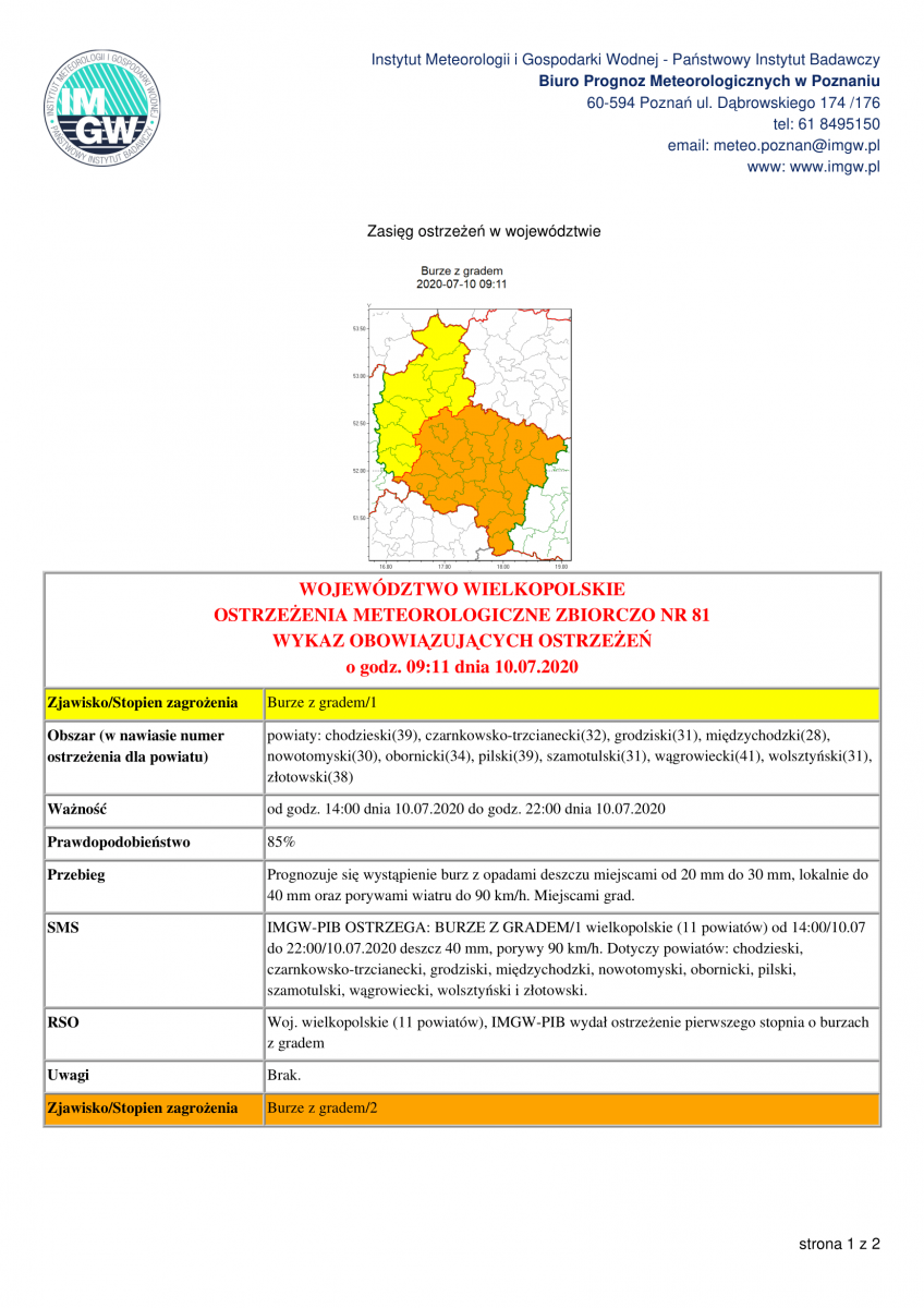 Ostrzeżenie meteorologiczne