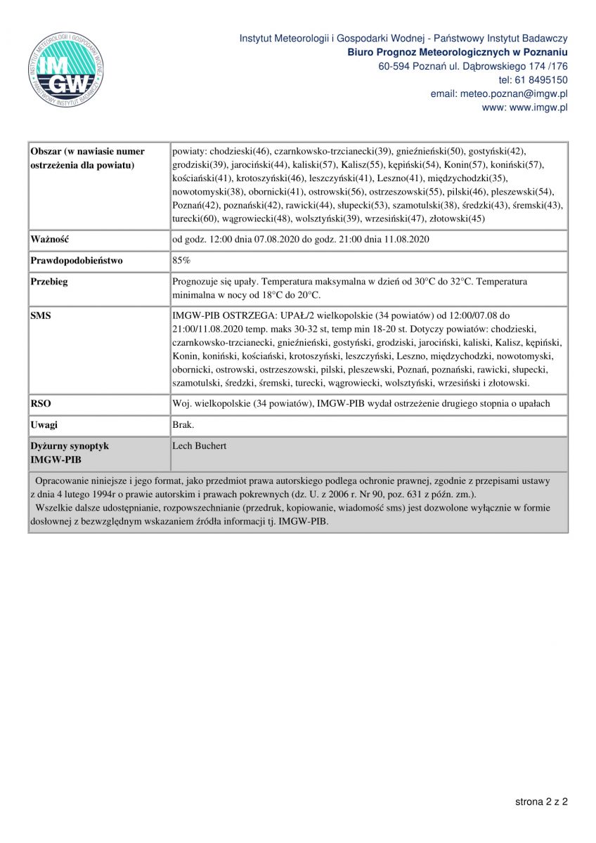 ostrzeżenie upał