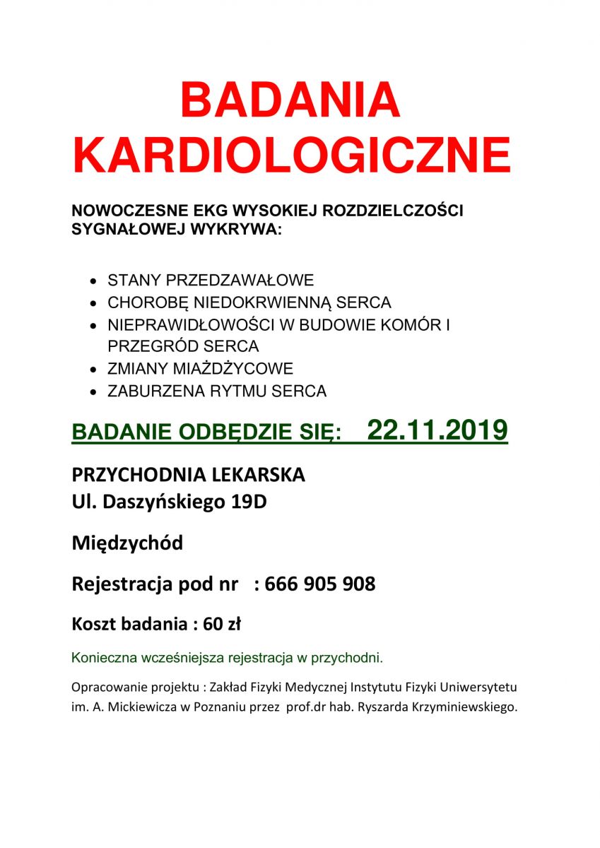 Badania kardiologiczne