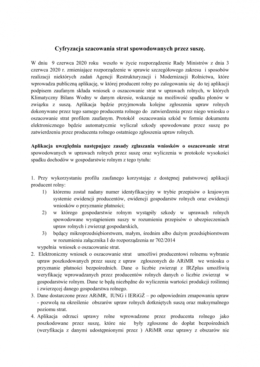 aplikacja suszowa - informacje