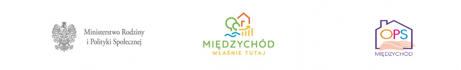 logo ministerstwa rodziny, logo międzychodu, logo OPS międzychód