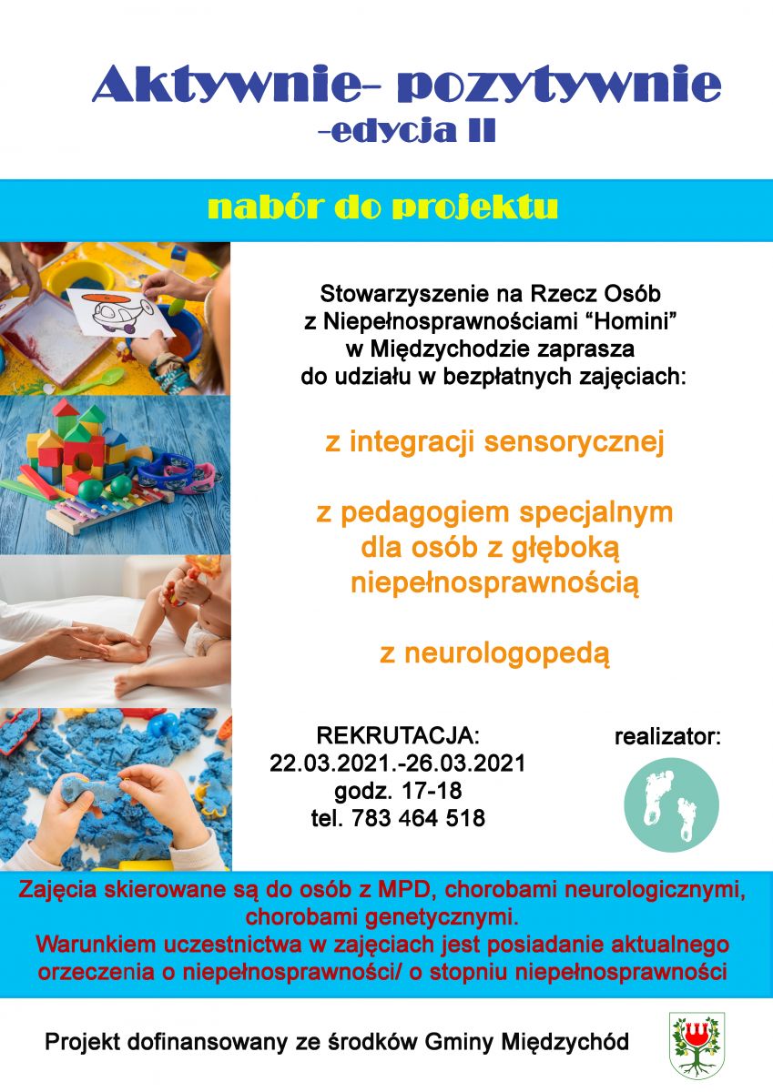 plakat informacyjny o zajęciach Aktywnie- pozytywnie edycja II