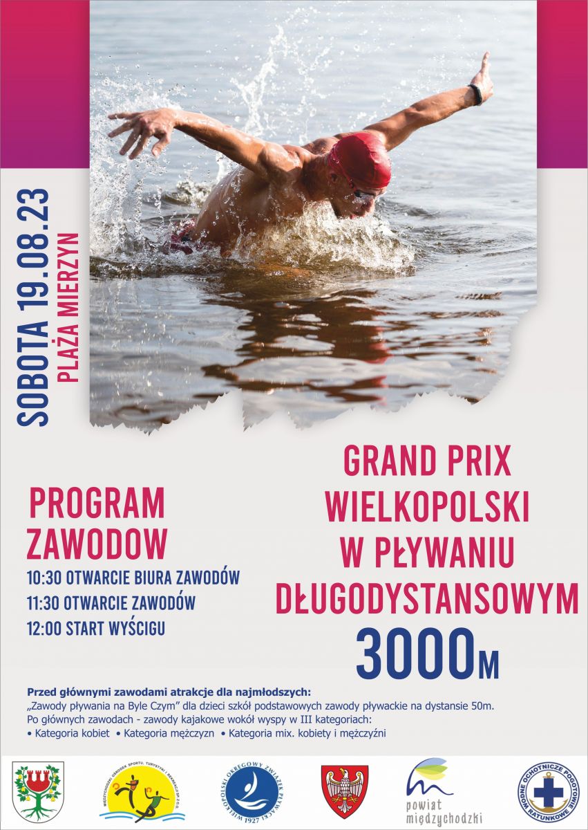 Plakat wydarzenia Grand Prix WIelkopolski w pływaniu długodystansowym 